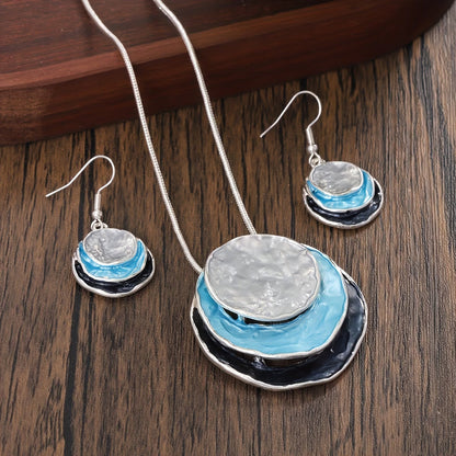 Turquoise Boho Retro Necklace Set