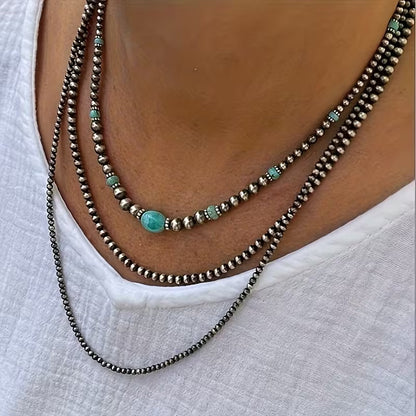 Turquoise Triple-Strand Necklace Modern Necklace