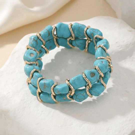 Elegant Turquoise Gold Bracelet