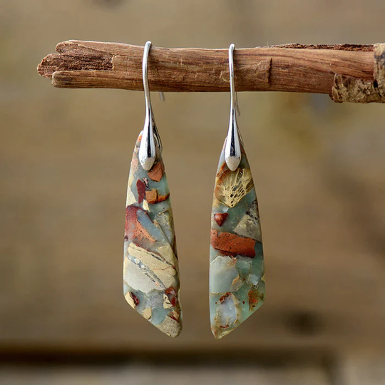 Artisan Natural Stone Drop Earrings