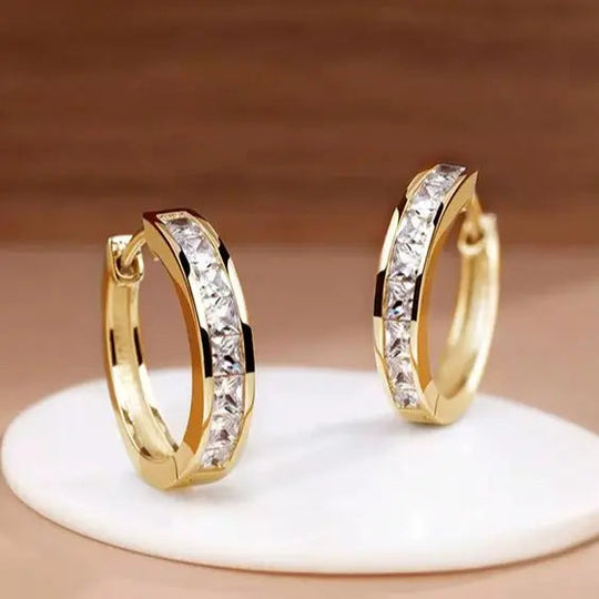 Exclusive Gold & Crystal Hoop Earrings
