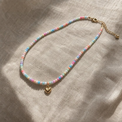 Minimal Pastel Heart Necklace