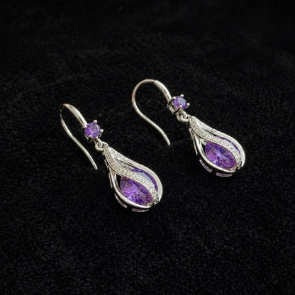 Sophisticated Twisted White Gold Earrings