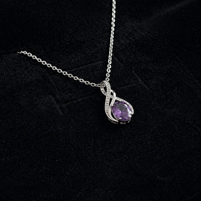 Elegant Amethyst White Gold Necklace