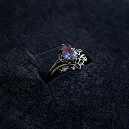 Elegant Amethyst Layered Gold Ring