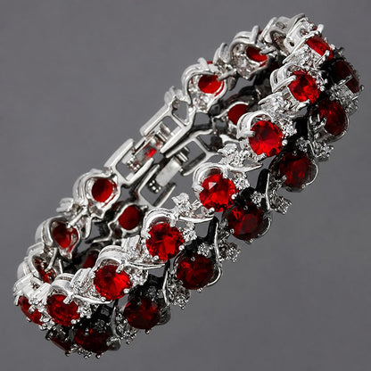 Sophisticated Ruby Vine White Gold Bracelet