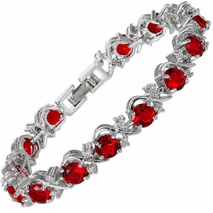 Sophisticated Ruby Vine White Gold Bracelet
