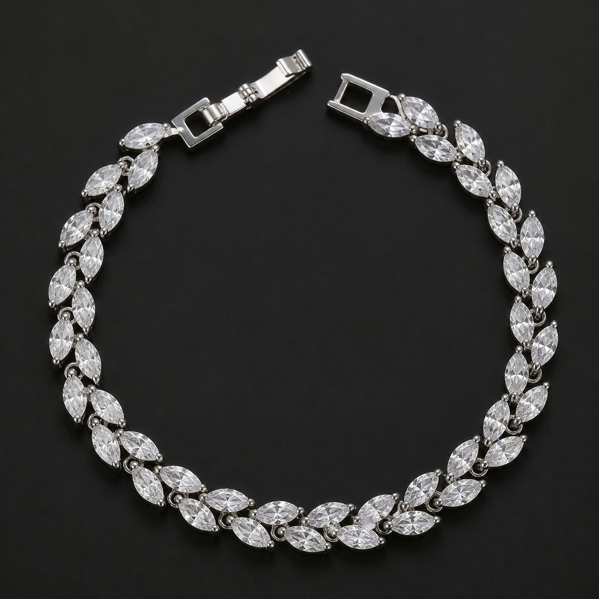 Elegant Synthetic Zircon Wheat Leaf Bracelet