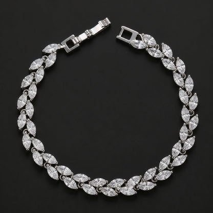 Elegant Synthetic Zircon Wheat Leaf Bracelet